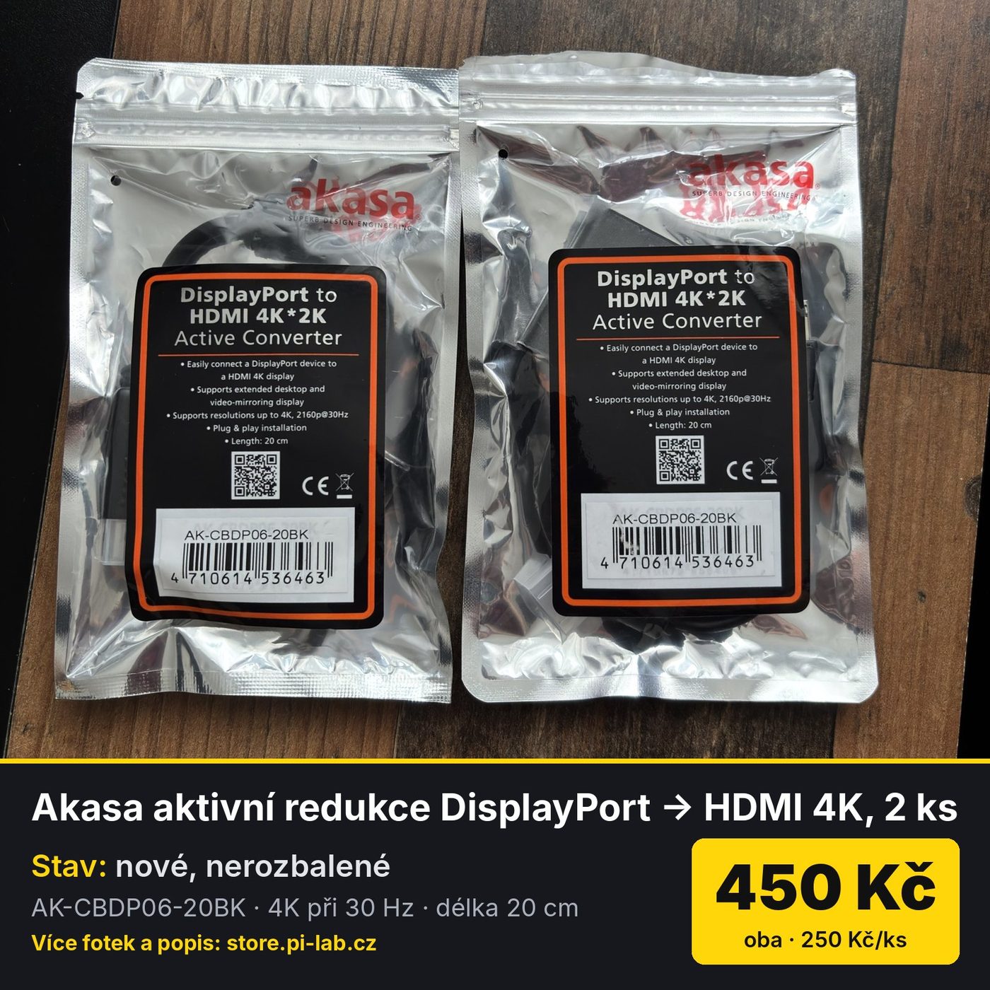 Akasa DP → HDMI 4K – oba kusy