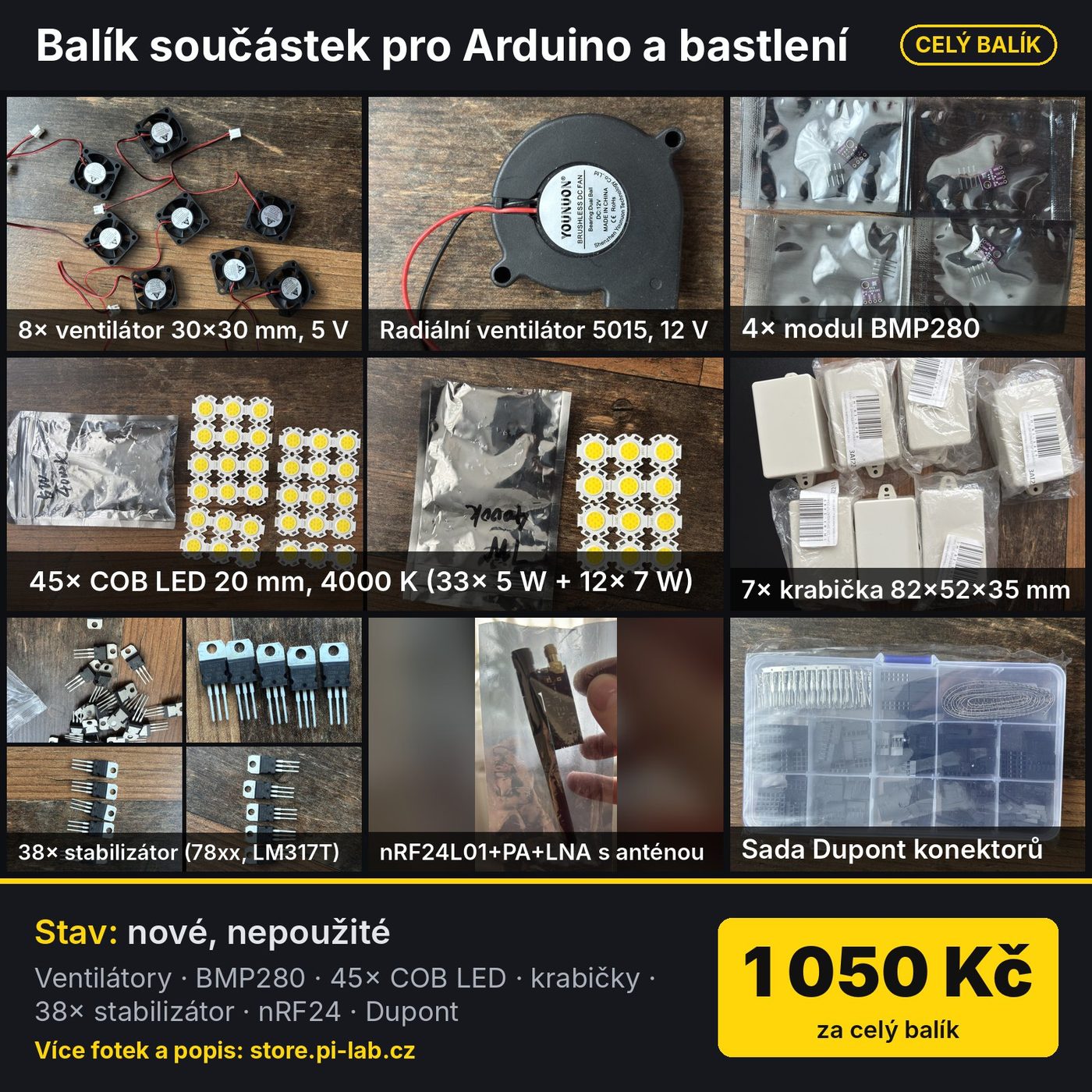 Balík součástek pro Arduino a bastlení