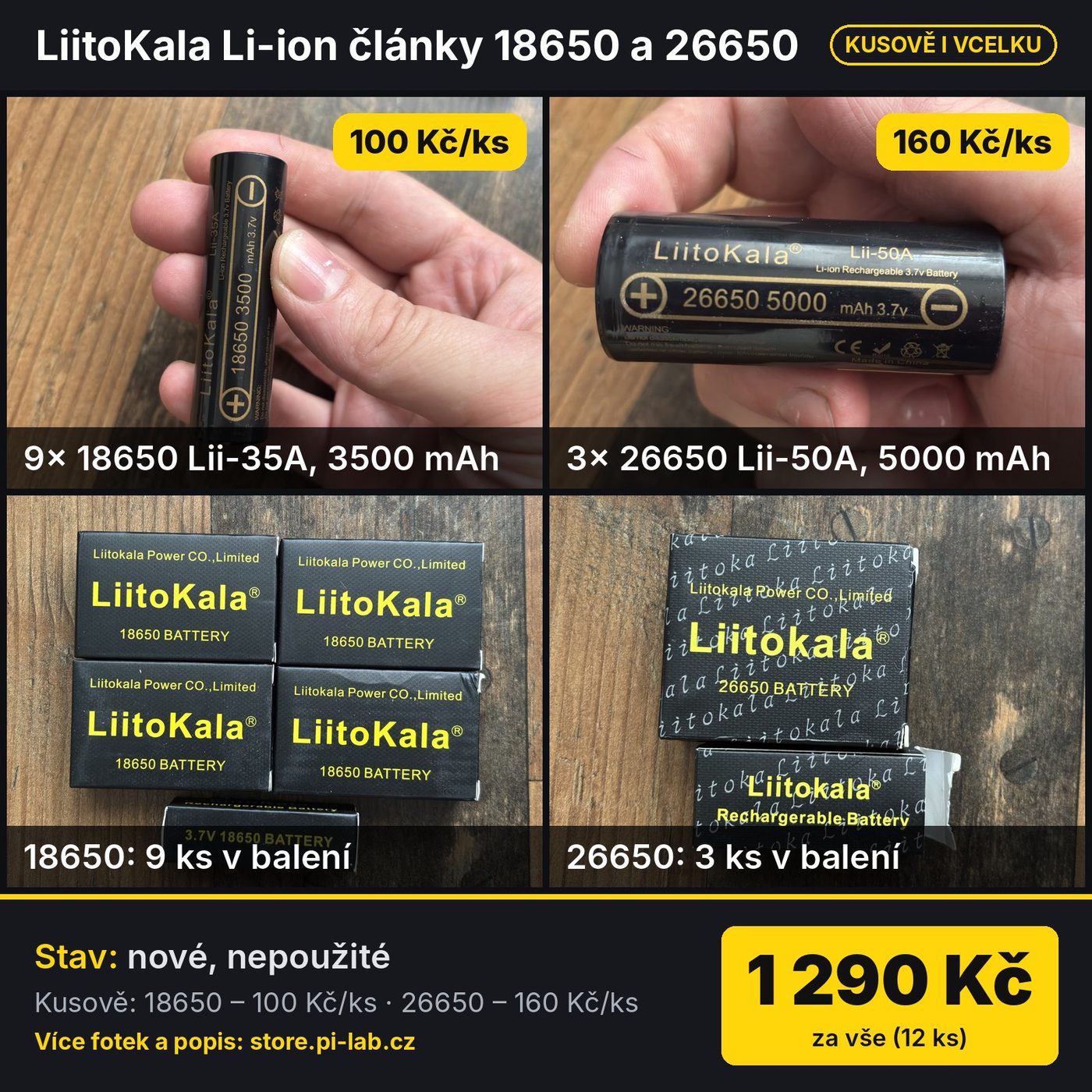 LiitoKala – všechny články (9× 18650 + 3× 26650)